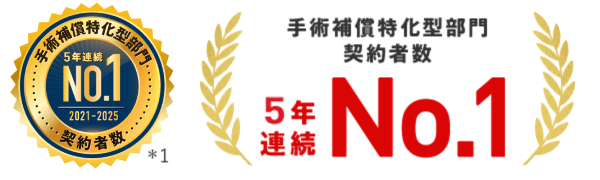 手術補償特化型部門契約者数5年連続No1！